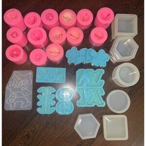 Resin Molds Lot of 23 Assorted Straw Toppers Trinket Dish w/Lid Keychain Mold